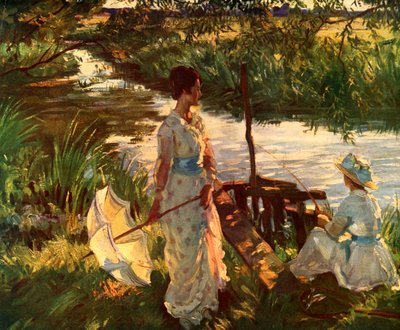 Rybaření, knižní deska od Wilfred Gabriel de Glehn