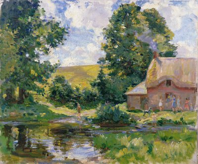 Stratford Tony: brod na řece Ebble od Wilfred Gabriel de Glehn