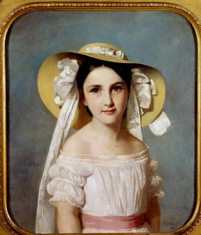Portrét slečny Emily Leo. Portrét mladé dívky. Obraz od Whilema Lehmanna (1819-1905) od Wilhelm Auguste Rudolf Lehmann
