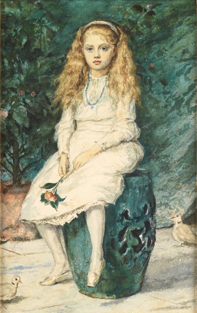 Portrét devítileté Niny Lehmannové podle Millaise (wc a tužka na papíře) od Wilhelm Auguste Rudolf Lehmann