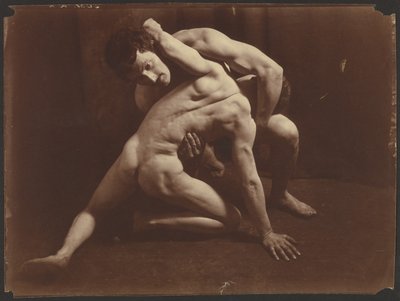 Zápasníci, asi 1885-1905 (želatinový stříbrný tisk) od Wilhelm Baron von Gloeden