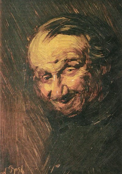 Německy: Kostěný muž, hlava starého muže od Wilhelm Busch