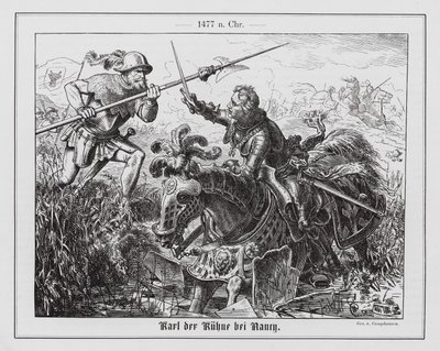 Karel Smělý v bitvě u Nancy od Wilhelm Camphausen