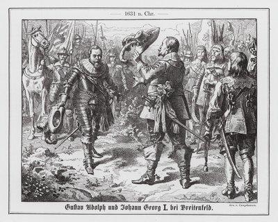 Švédský král Gustav Adolf a saský kurfiřt Jan Jiří I. před první bitvou u Breitenfeldu od Wilhelm Camphausen