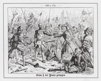 Francouzský král František I. zajat v bitvě u Pavie od Wilhelm Camphausen