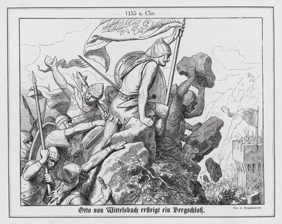Otto z Wittelsbachu při obléhání horského hradu, Itálie od Wilhelm Camphausen