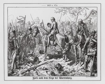 Vítězství pruského generála Ludwiga von Yorcka v bitvě u Wartenburgu od Wilhelm Camphausen