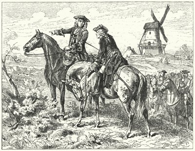 Vévoda z Marlborough a princ Evžen Savojský v bitvě u Malplaquet od Wilhelm Camphausen