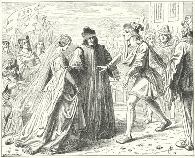 Císař Svaté říše římské Frederick III. se setkal se svou snoubenkou Eleonorou Portugalskou v Sieně od Wilhelm Camphausen