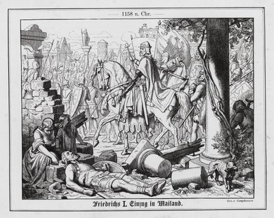 Císař Svaté říše římské Fridrich I. vjíždí do Milána od Wilhelm Camphausen