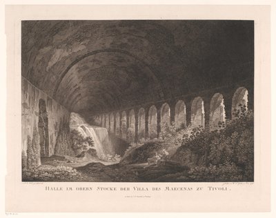 Ne ve stájích Villa Maecenas v Tivoli Hala v horním patře vily Maecenas v Tivoli (titul na objektu) od Wilhelm Friedrich Gmelin
