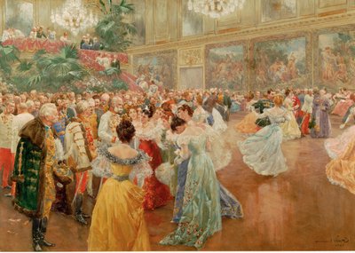 Dvorní míč v Redoutensaele, císařský palác, Vídeň ... (akvarel) od Wilhelm Gause