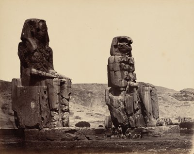 Memnonovy kolosy v Thébách, asi 1859 (foto) od Wilhelm Hammerschmidt