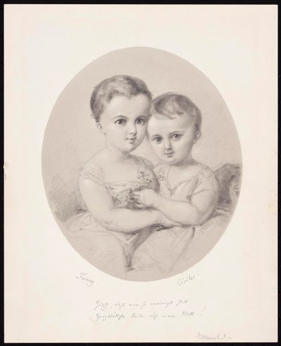 Vnučky Fanny a Cécile Hensel, cca 1860. od Wilhelm Hensel