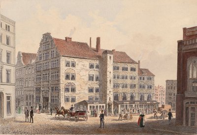 Hamburk 1845 kaiserhof pohled z boku hotelu od WIlhelm Heuer