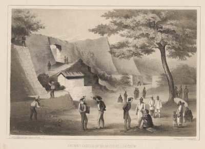 Starověký hrad Na-Ga-Cus-Ko, Lew Chew, 1855 od Wilhelm Joseph Heine
