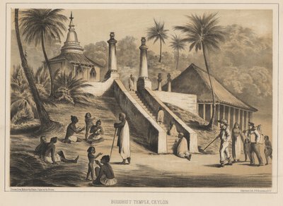 Buddhistický chrám, Cejlon, 1855 od Wilhelm Joseph Heine