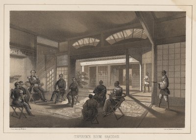 Konferenční místnost, Hakodadi, 1855 od Wilhelm Joseph Heine