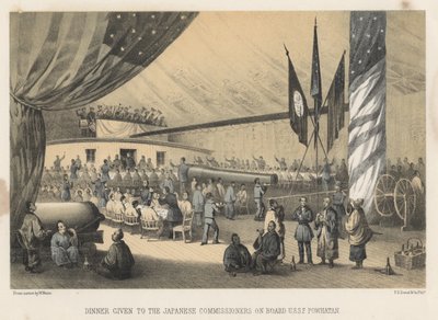 Večeře poskytnutá japonským komisařům na palubě U.S.S.F. Powhatan, 1855 od Wilhelm Joseph Heine