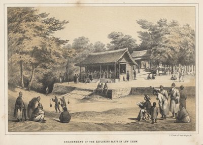 Tábořiště průzkumné skupiny v Lew Chew, 1855 od Wilhelm Joseph Heine