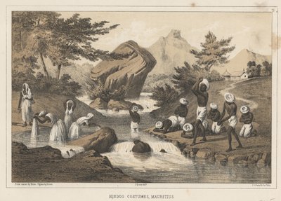 Hindoo kostýmy, Mauricius, 1855 od Wilhelm Joseph Heine