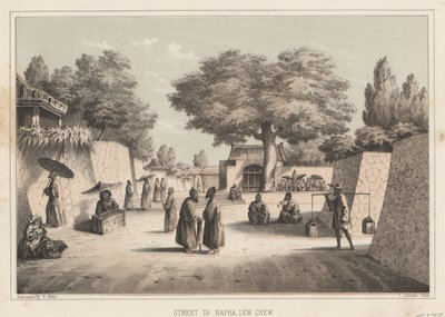 Ulice v Napha, Lew Chew, 1855 od Wilhelm Joseph Heine