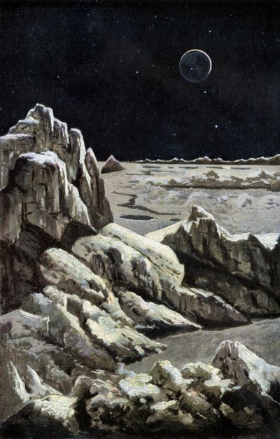 Měsíční krajina, kolem roku 1880 (rytina) od Wilhelm Kranz