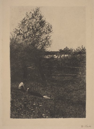 Louka s dětmi od Wilhelm Maria Hubertus Leibl