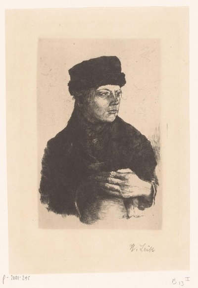 Farmářský chlapec s džbánem od Wilhelm Maria Hubertus Leibl (signed by artist)