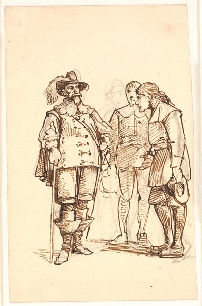 Šlechtic z Chr. 4.s čas mluvit se dvěma muži od Wilhelm Marstrand