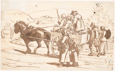 Farmáři z Orsa Parish jezdí do Kirke, Dalarne od Wilhelm Marstrand