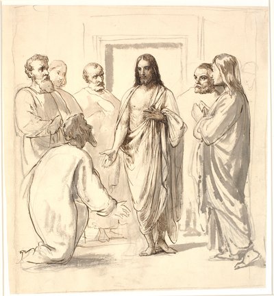 Kristus a nevěřící Tomáš od Wilhelm Marstrand