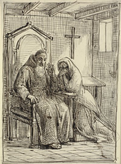 Zděšený zpovědník od Wilhelm Marstrand