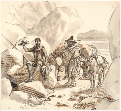 Don Quijote učí Sancha o pověsti a budoucnosti rytířů od Wilhelm Marstrand