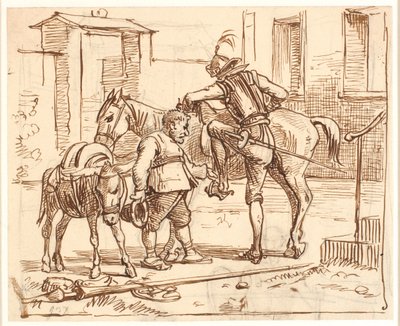 Don Quijote nasedá na koně od Wilhelm Marstrand