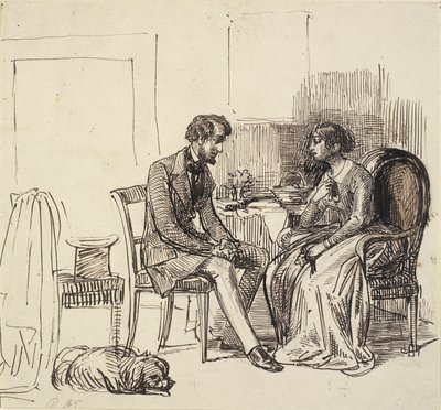 Pán na návštěvě u mladší dámy od Wilhelm Marstrand