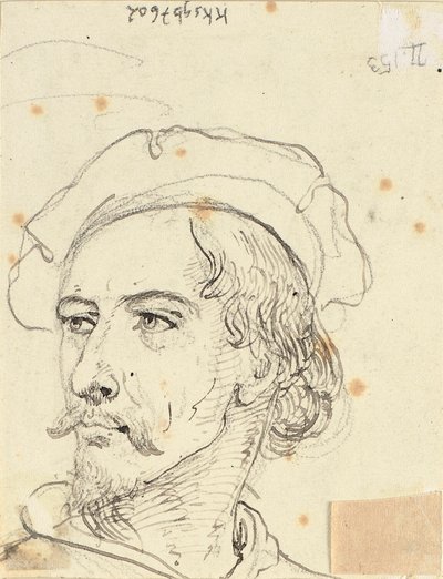 Hlava muže v baretu od Wilhelm Marstrand