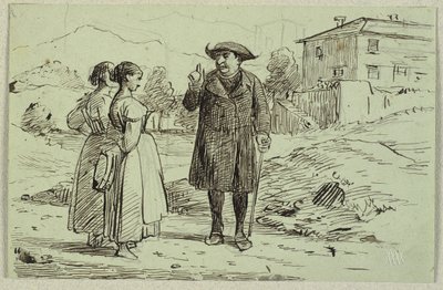 Italská scéna se dvěma ženami a otcem od Wilhelm Marstrand