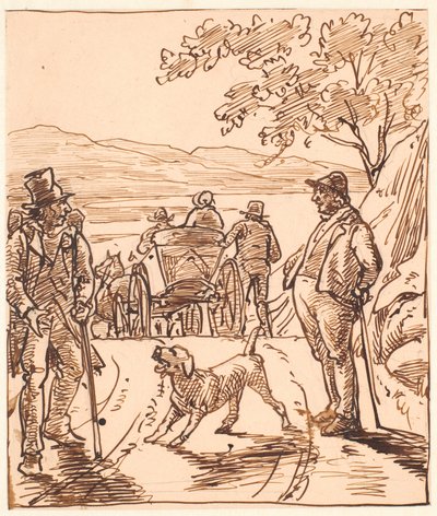 Krajina s farmářem a řemeslníkem v údolí od Wilhelm Marstrand