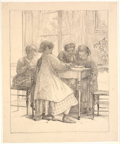 Čtení domácích úkolů od Wilhelm Marstrand