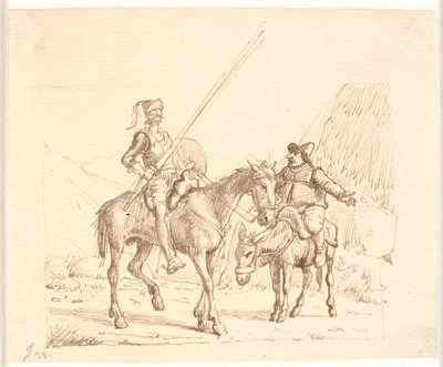 Sancho na oslu něco vysvětluje Donu Quijotovi od Wilhelm Marstrand