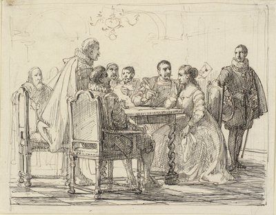 Firemní scéna, Chr. Čas IV od Wilhelm Marstrand