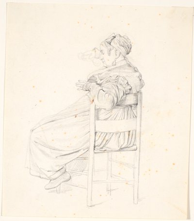Sedící starší Italka od Wilhelm Marstrand