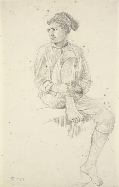 Sedící mladý rybář od Wilhelm Marstrand