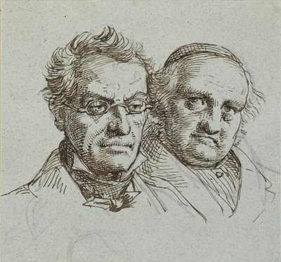 Dvě mužské hlavy od Wilhelm Marstrand