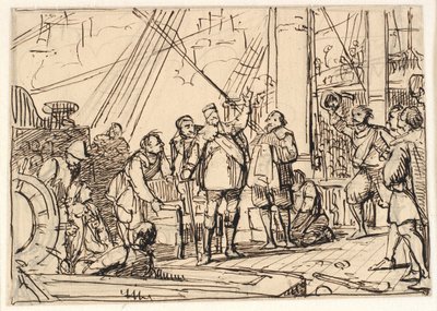 Návrh na obraz v Chr. kaple 4. v Roskilde "Kr. 4. na Trojici" od Wilhelm Marstrand