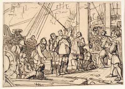 Návrh na obraz v Chr. kaple 4. v Roskilde "Kr. 4. na Trojici" od Wilhelm Marstrand