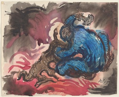 Hölzfaller (recto) od Wilhelm Morgner
