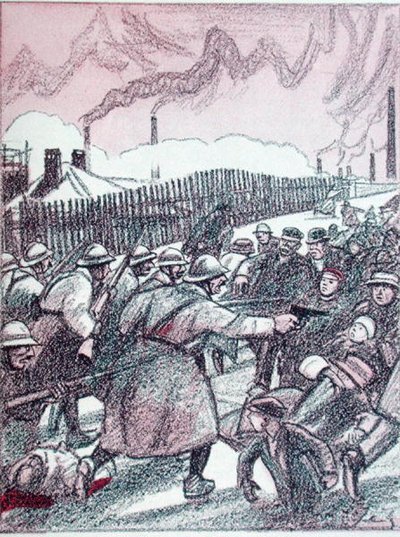Represe francouzské armády během okupace Porúří, od „Simplicissimus“, leden 1924 (barevně lito) od Wilhelm Schulz