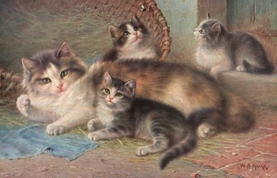 Kočičí pohlednice (barevná litografie) od Wilhelm Schwar